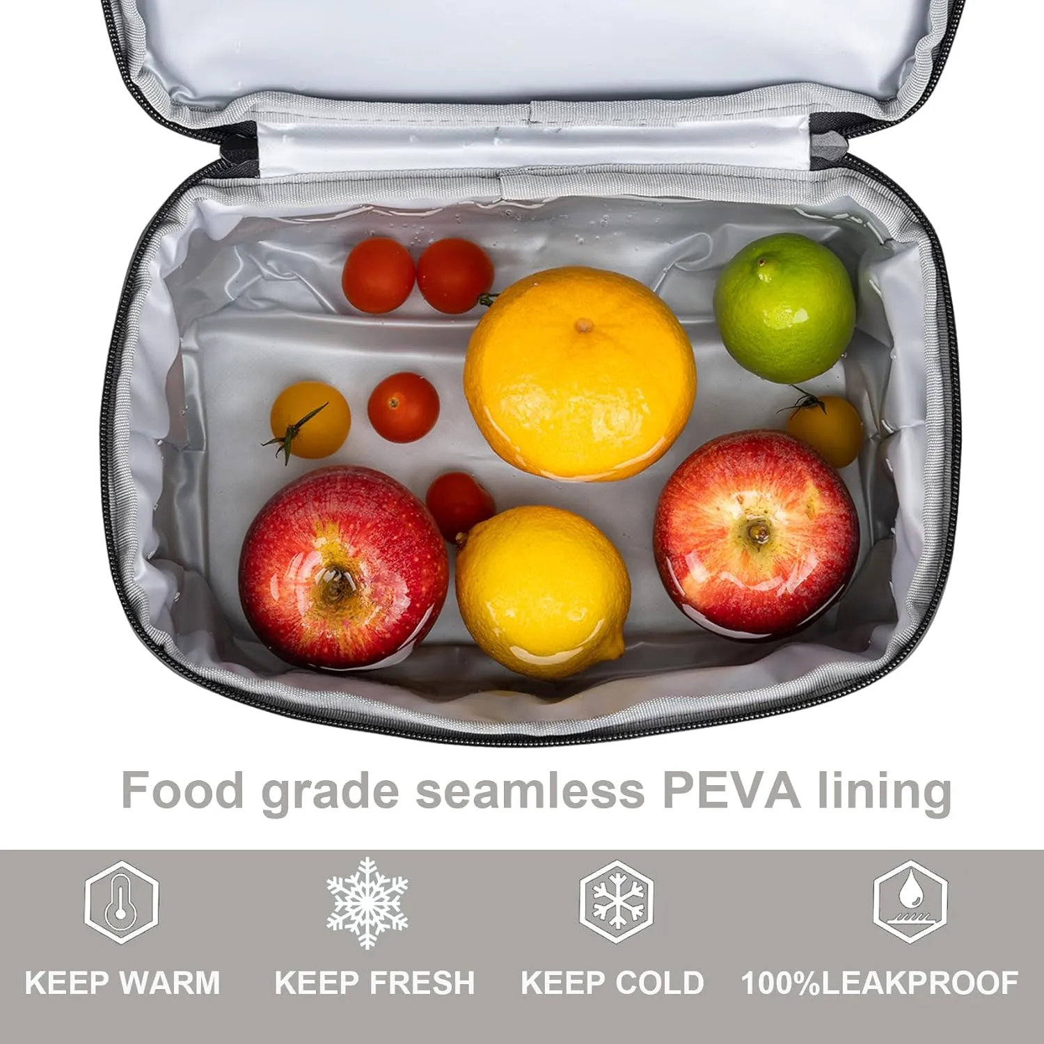 9.8L Insulated Lunch Bag for Women, Double Deck Lunch Box Leakproof Lunch Cooler Tote for Women Men Work (Wavy)
