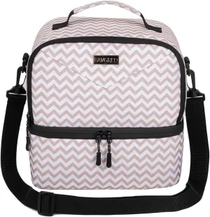 9.8L Insulated Lunch Bag for Women, Double Deck Lunch Box Leakproof Lunch Cooler Tote for Women Men Work (Wavy)