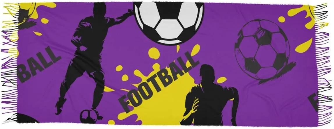 Acpiggto Winter Scarf Warm Shawl Purple Soccer Football Sports Watercolor Faux Cashmere Wool Scarves