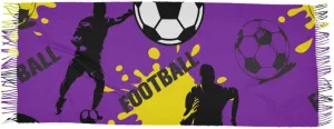 Acpiggto Winter Scarf Warm Shawl Purple Soccer Football Sports Watercolor Faux Cashmere Wool Scarves
