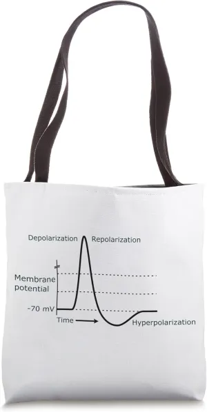 Action Potential - Neurotransmitter, Neuroscience, Neuron Tote Bag