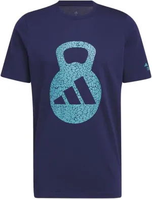 adidas Aeroready Training Logo Graphic Mens Tshirt M Dark Blue