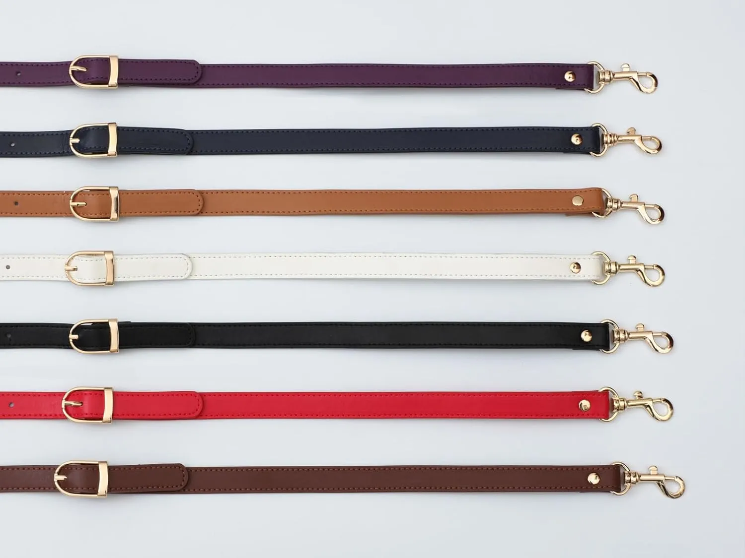 Adjustable Purse Strap Replacement Leather Handbag Shoulder Strap Replacement with Metal Swivel Hooks