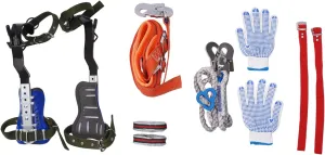 Adjustable Tree Climbing Spikes Gear Kit with Extra Multi-Functional Straps Load 330.69lbs