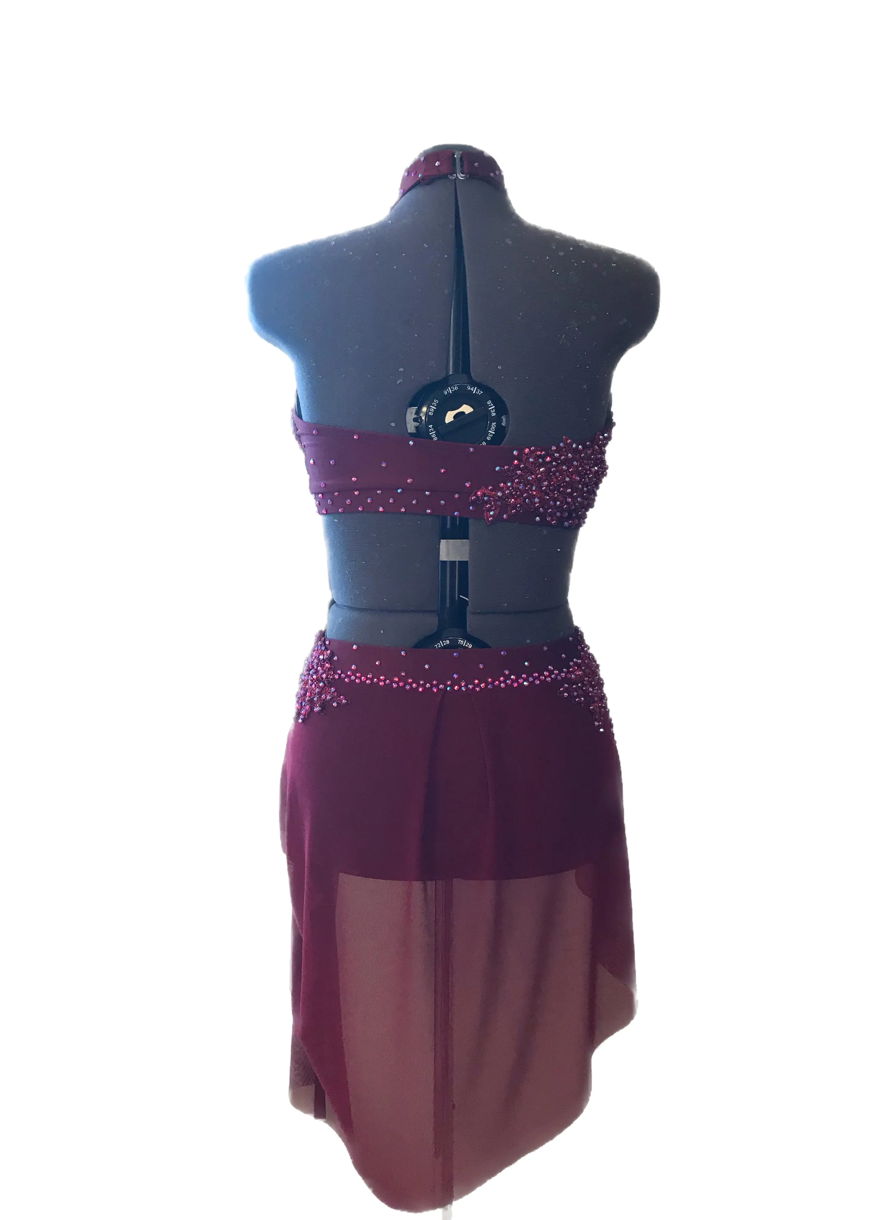 Adult Medium/Large burgundy ready to ship competition dance costume lyrical or contemporary
