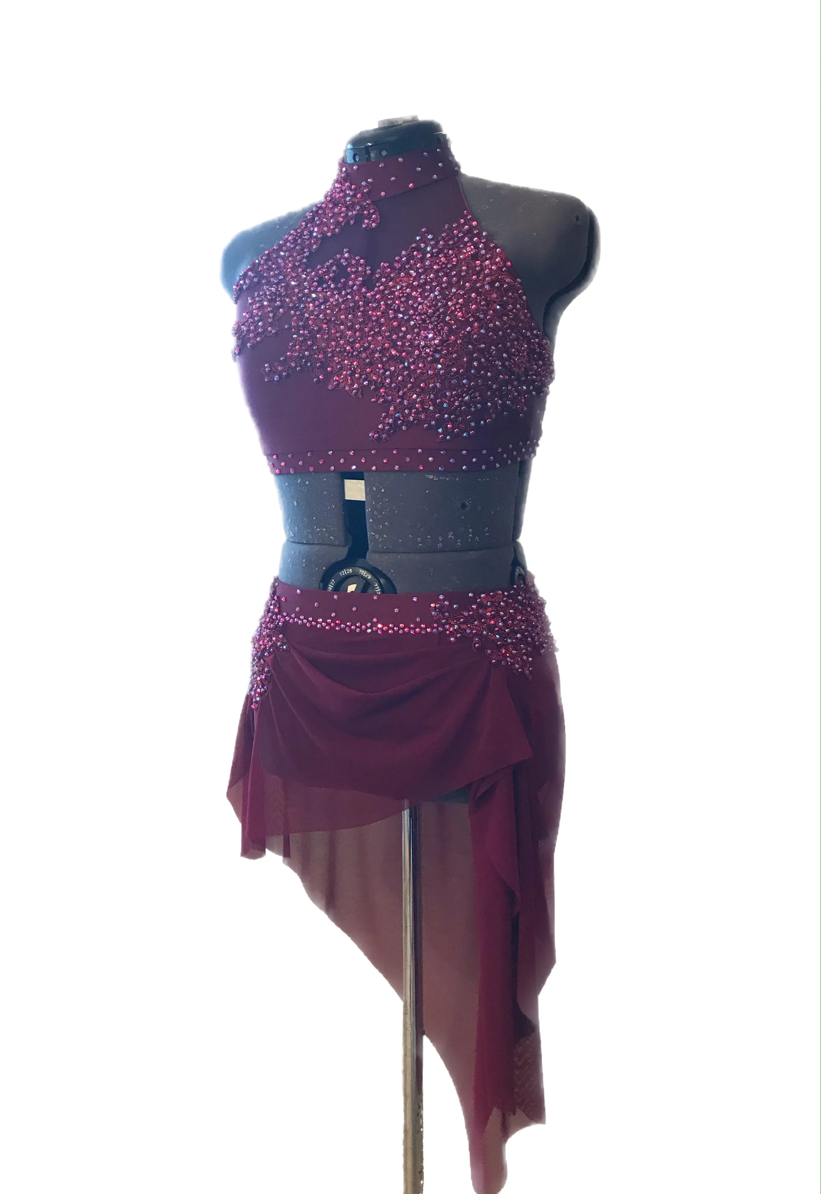 Adult Medium/Large burgundy ready to ship competition dance costume lyrical or contemporary