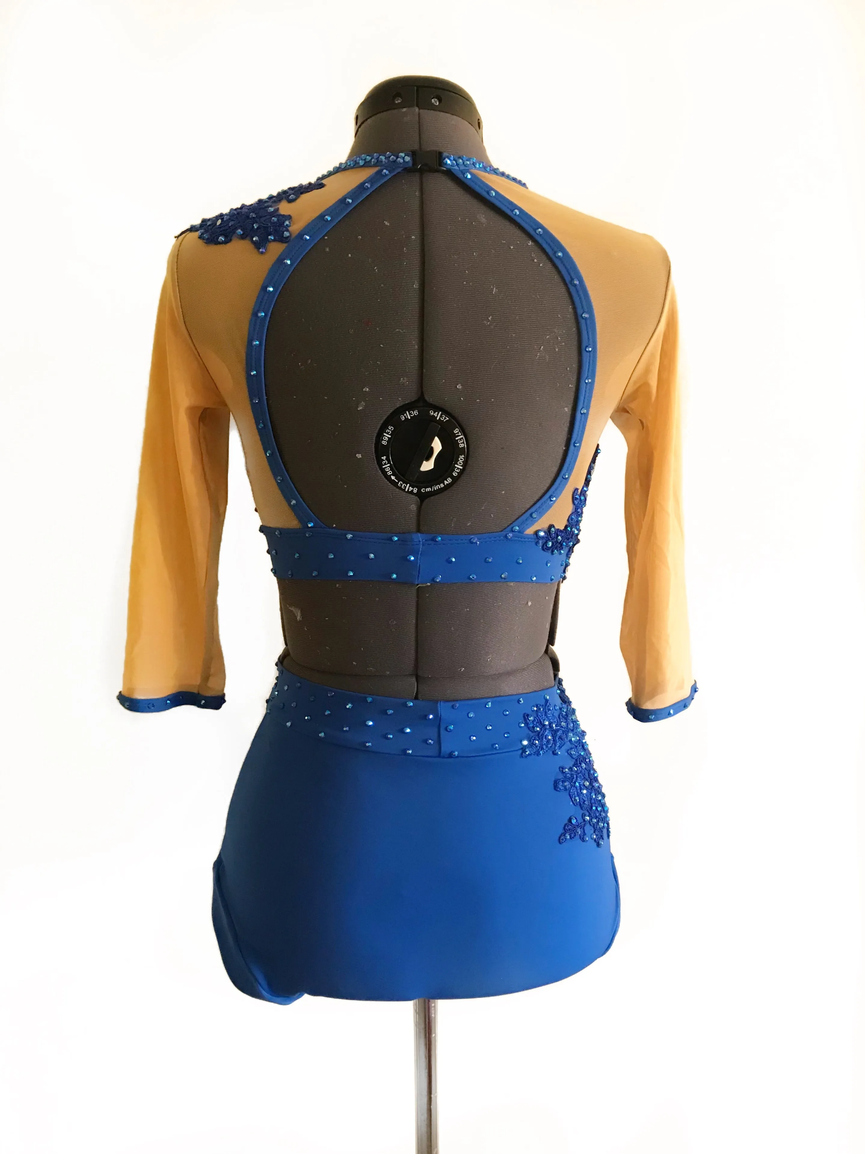 ADULT SMALL royal blue two piece dance costume