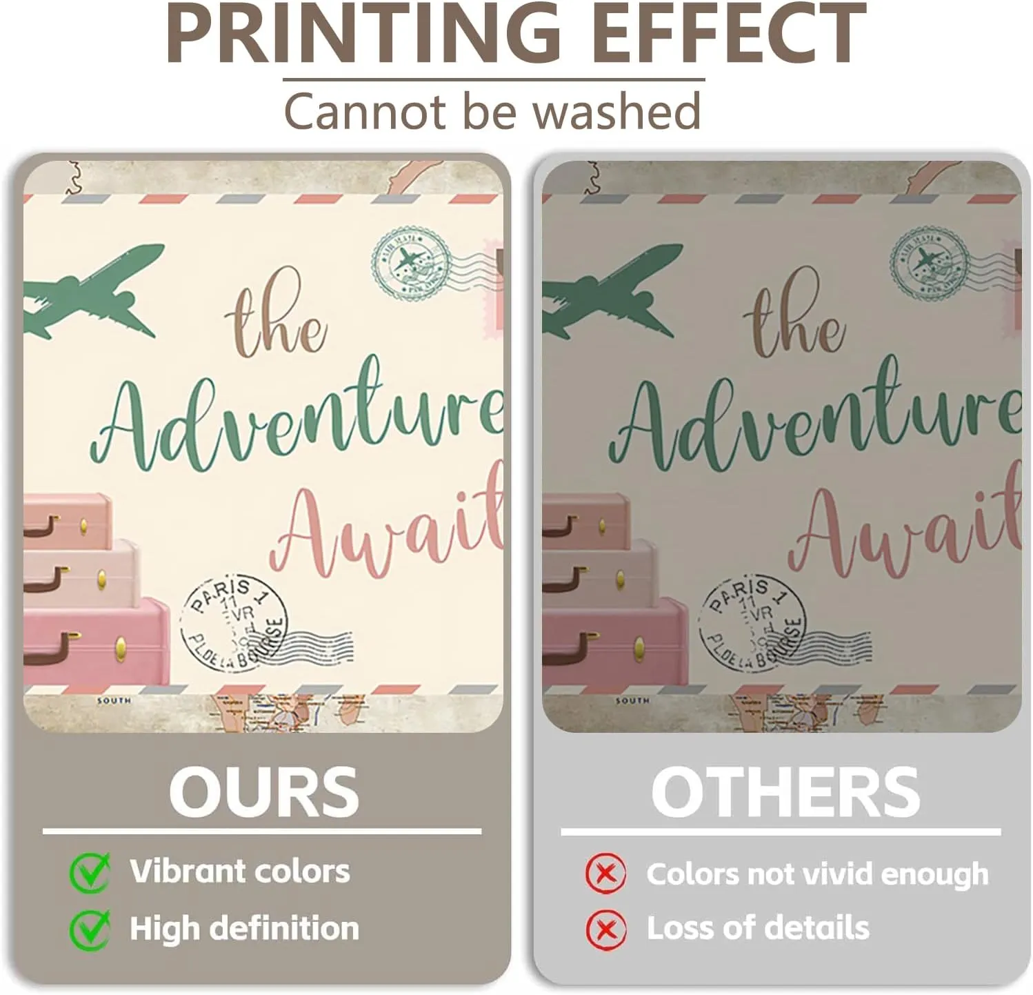 Adventure Awaits Backdrop World Map Let The Adventure Begin Global Travel Airplane Background Photography Banner for Baby Shower Birthday Party Decorations Photo Photobooth Props 7x5ft