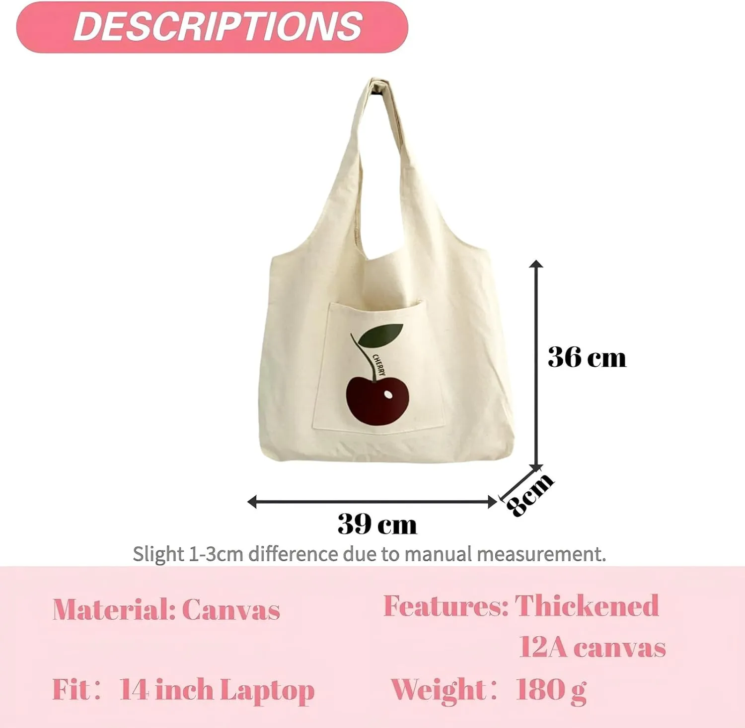 Aesthetic Canvas Tote Bag for Women, Reusable Crossbody Bag, Grocery Bags, Shoulder Bag Handbag for Work & Shopping & Life