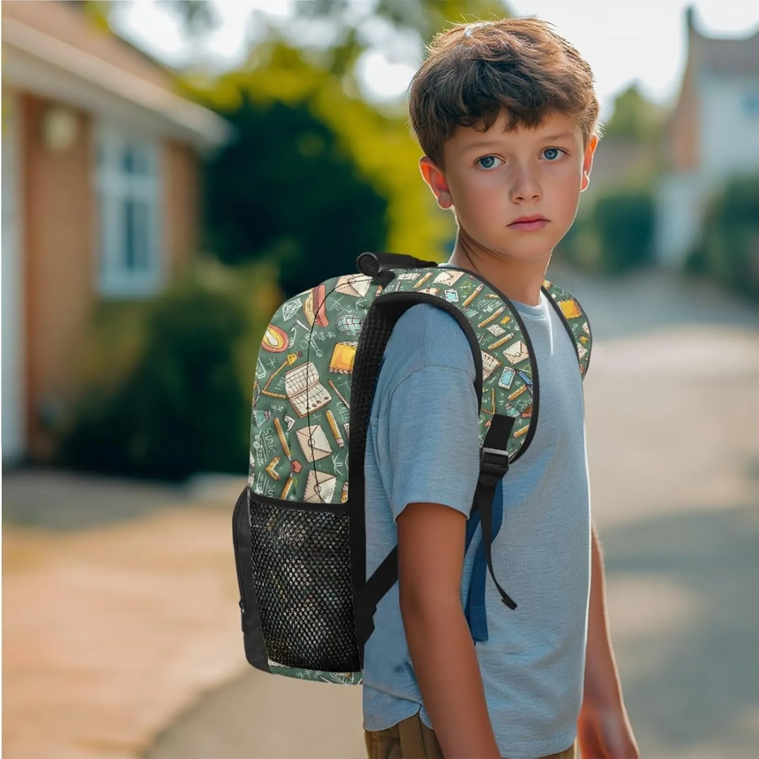 Africa Boys Backpack 3 PCS Middle-School Elementary Bookbag Satchel Book School Bag with Insulated Lunch Bag and Pencil Case Set