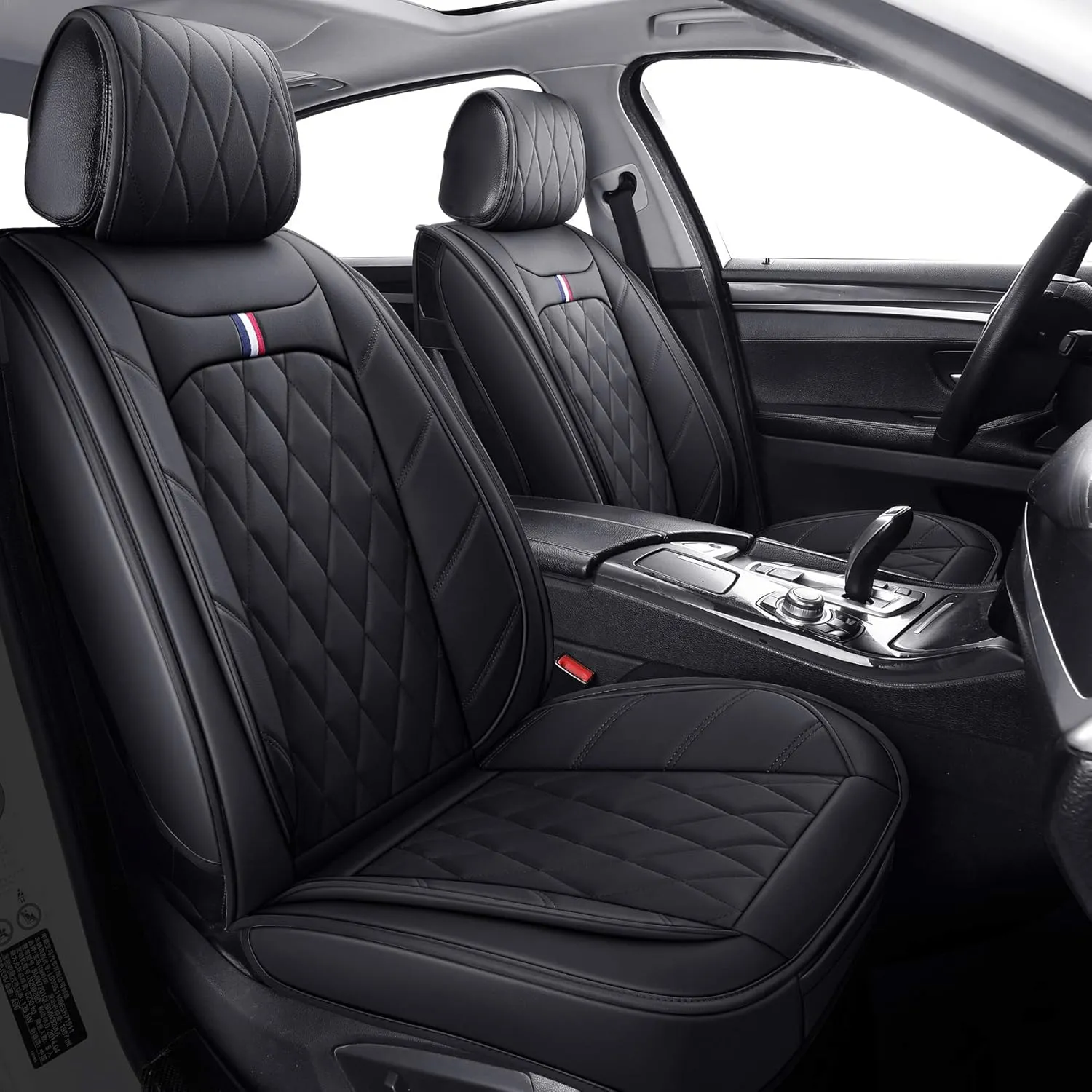 Aierxuan Front Captain Seat Covers Waterproof Leather Universal Compatible with Honda Civic CRV Toyota 4Runner Corolla Pilot Rogue Murano Pathfinder Armada Forte Cherokee (2 PCS Front, Black)
