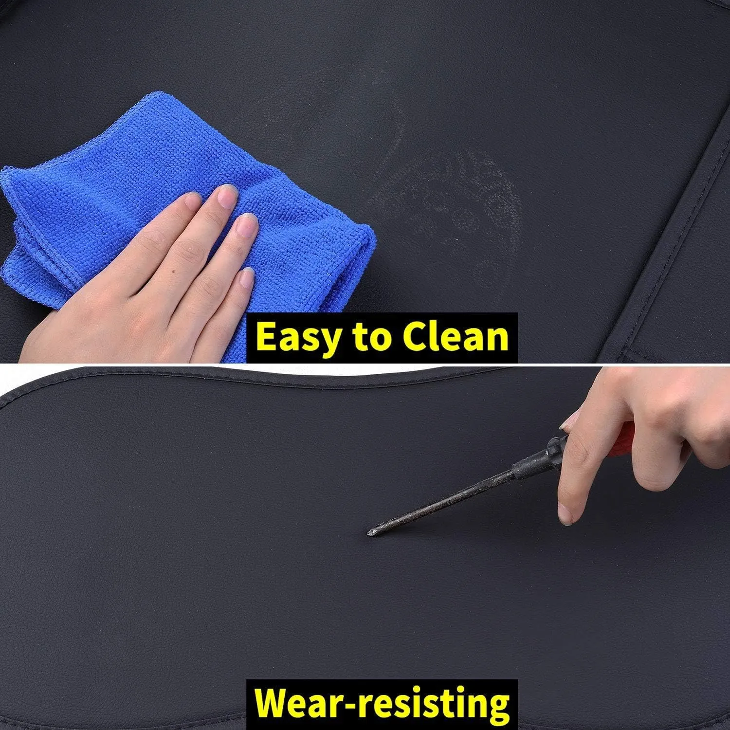 Aierxuan Front Captain Seat Covers Waterproof Leather Universal Compatible with Honda Civic CRV Toyota 4Runner Corolla Pilot Rogue Murano Pathfinder Armada Forte Cherokee (2 PCS Front, Black)