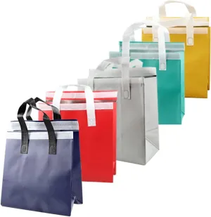 AIVYGDEN 60pcs Insulated Take Away Bags,Thermal Insulation Food Bag for Coffee,Milky Tea,Take-away Dinner,Fresh Seafood,Cold or Warm Food drive for Restaurant,Retail Store or Picnic/BBQ (five colors)