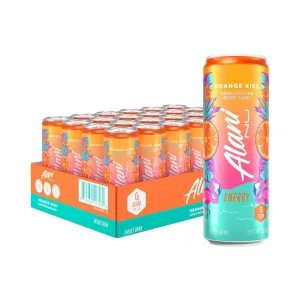 Alani Nu Orange Kiss Sugar Free, Low Calorie Energy Drinks | 200mg Caffeine | Pre Workout Performance with Antioxidants | Biotin B Vitamins | Zero Sugar | 15 Calories or Less | 12 Fl Oz Cans (24 Pack)