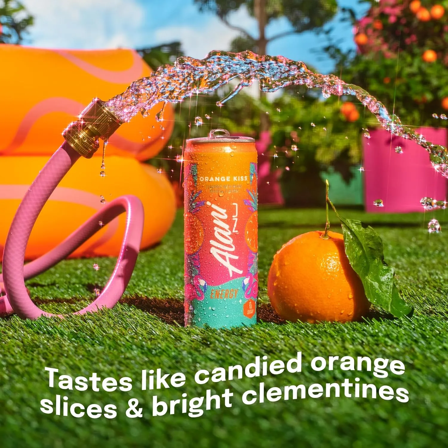 Alani Nu Orange Kiss Sugar Free, Low Calorie Energy Drinks | 200mg Caffeine | Pre Workout Performance with Antioxidants | Biotin B Vitamins | Zero Sugar | 15 Calories or Less | 12 Fl Oz Cans (24 Pack)