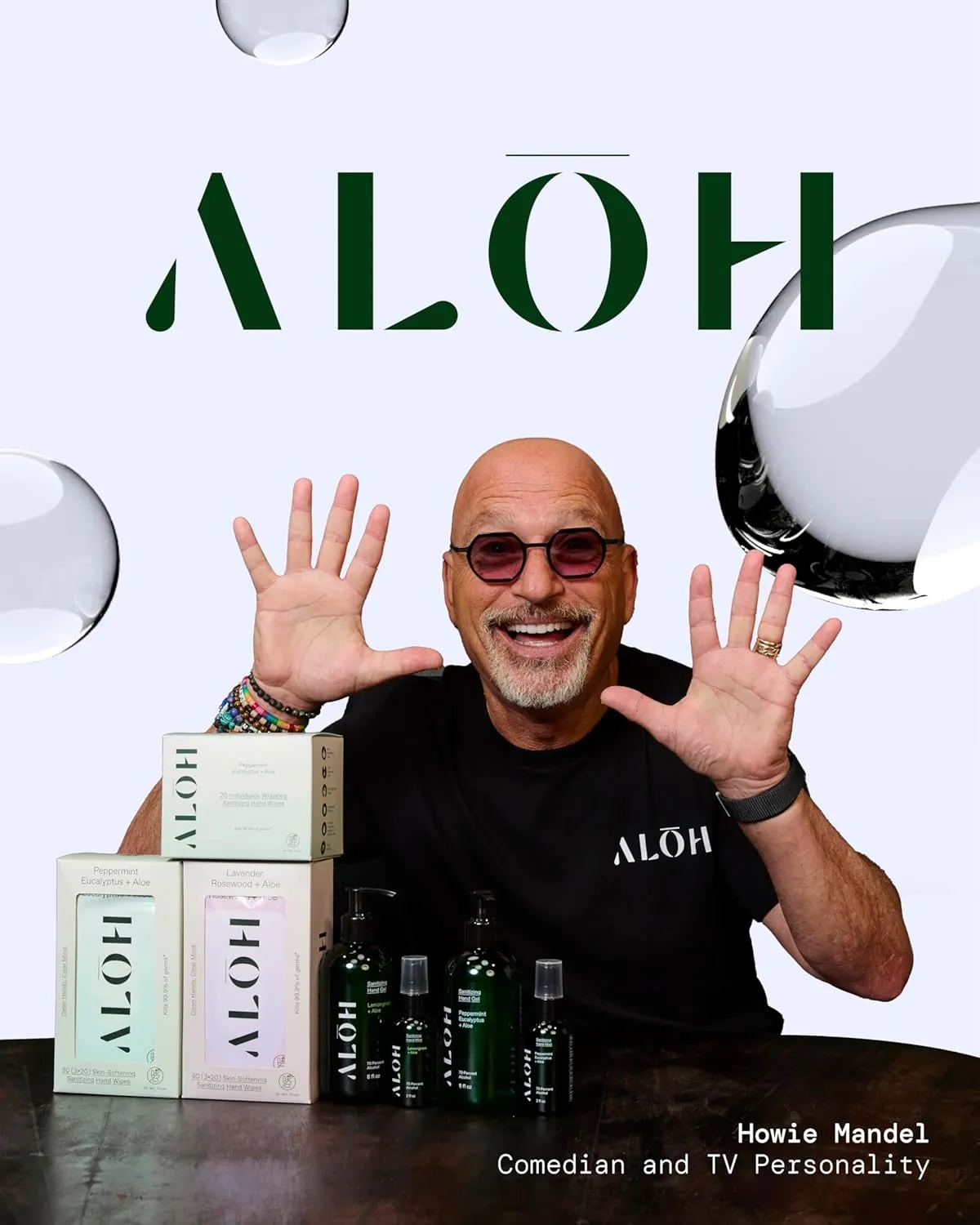 ALŌH Peppermint Eucalyptus Sanitizing Hand Wipes - Clean Hands, Clear Mind On The Go Sanitizer for Kids and Adults - Travel Size 6 packs of 20ct Wipes (120 Wipes)