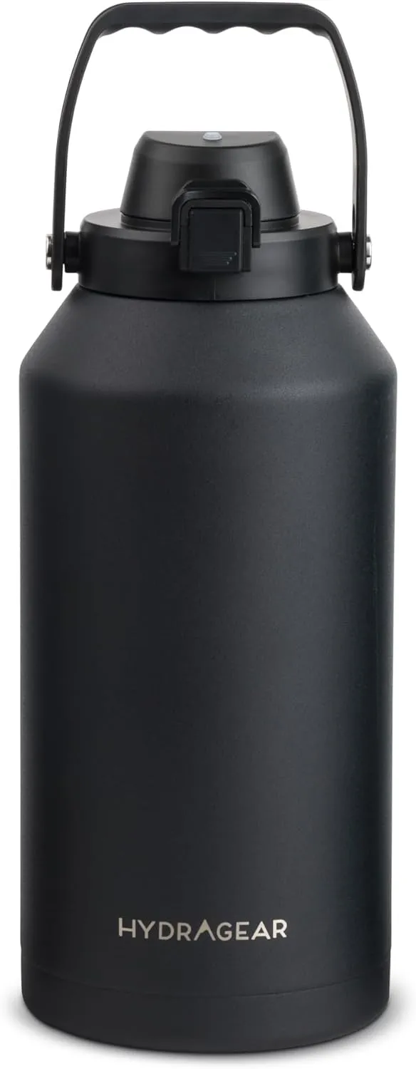 Alpine Insulated Stainless Steel Bottle with Leak-Proof Flip Lid - 80 Oz - Onyx Powder Coat