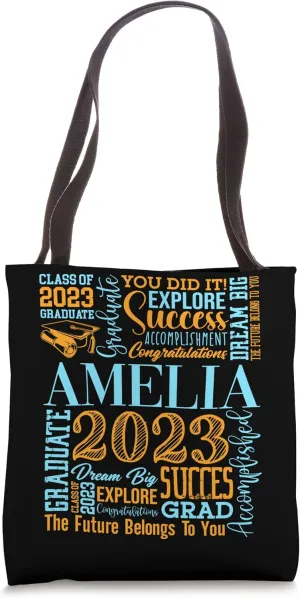 Amelia Class Of 2023 Graduate Diploma Accomplishment Tote Bag