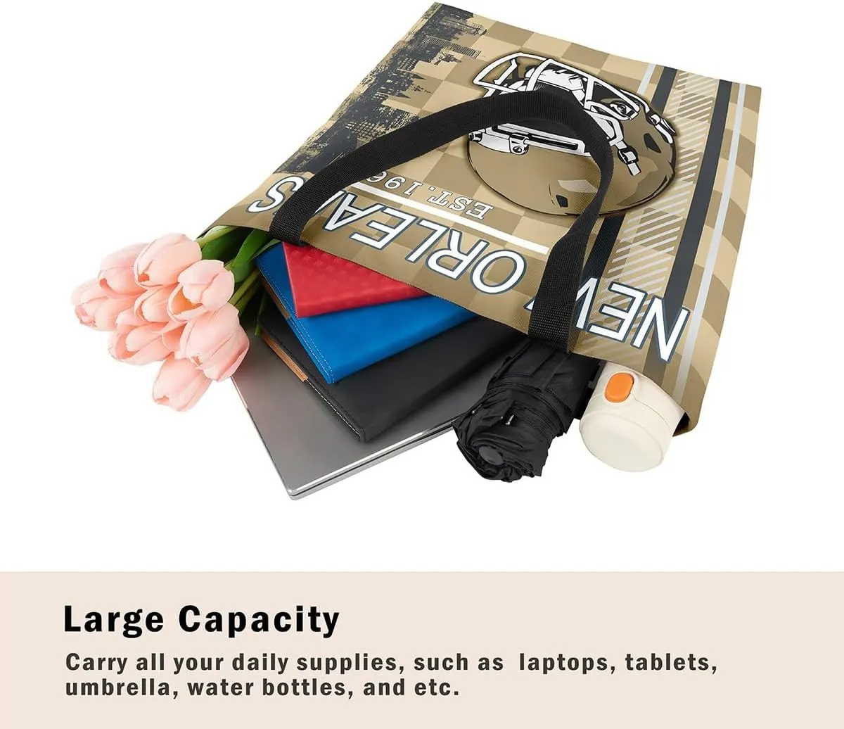 American Football City Canvas Tote Bag Football Sports Ball Game Travel Shopping Bag,Teen Rugby Helmet