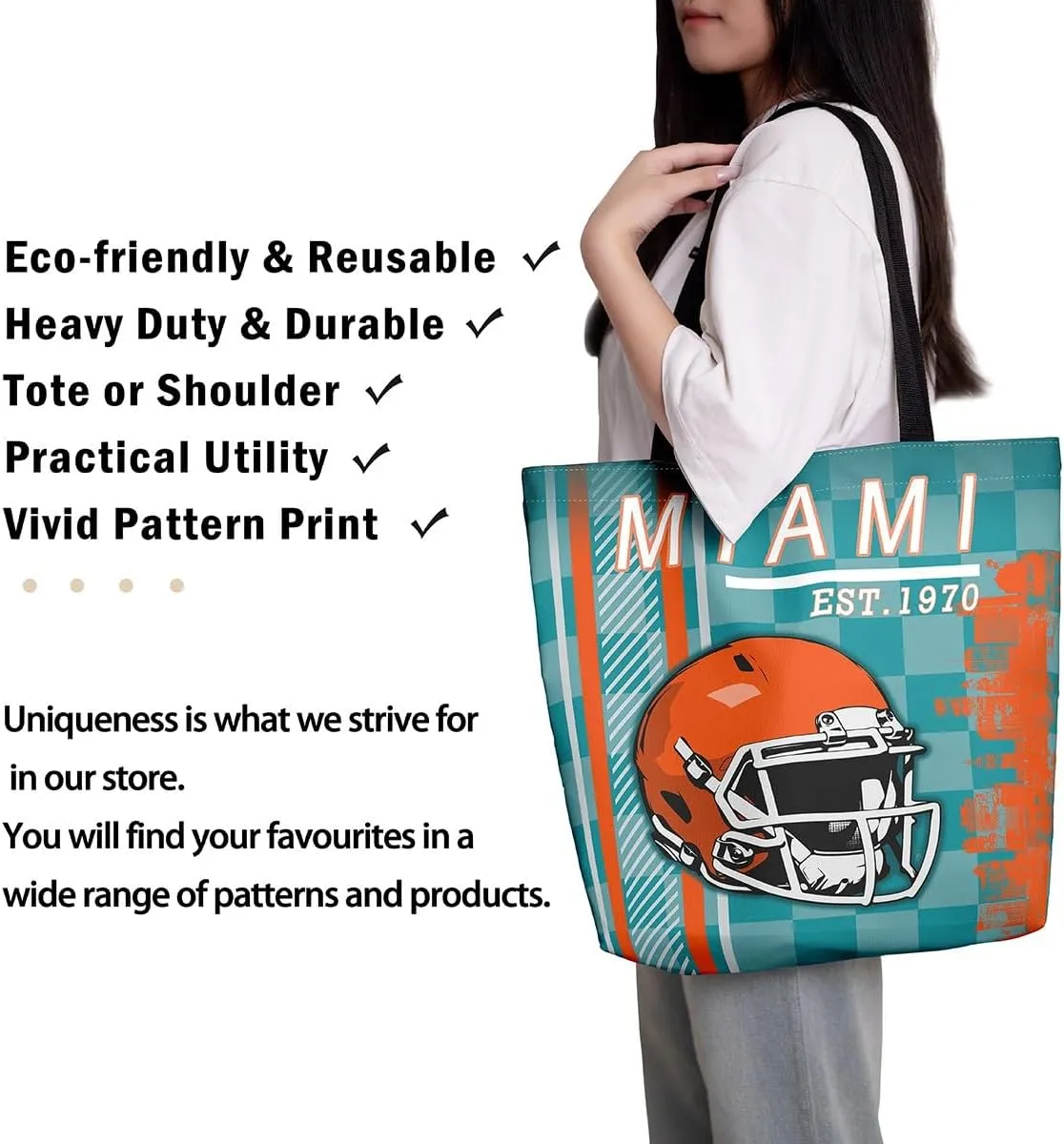American Football City Canvas Tote Bag Football Sports Ball Game Travel Shopping Bag,Teen Rugby Helmet