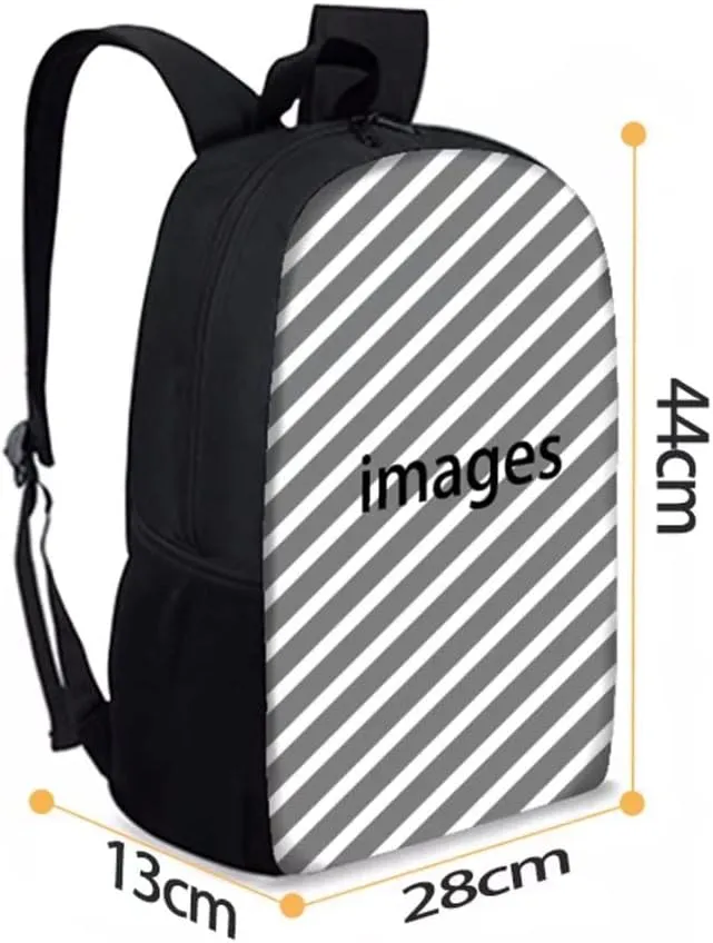 AmzPrint 17 Inch Blue Butterfly Laptop Backpack Women Fashion Black Shoulder Lightweight Book Bags For Teenage Boys