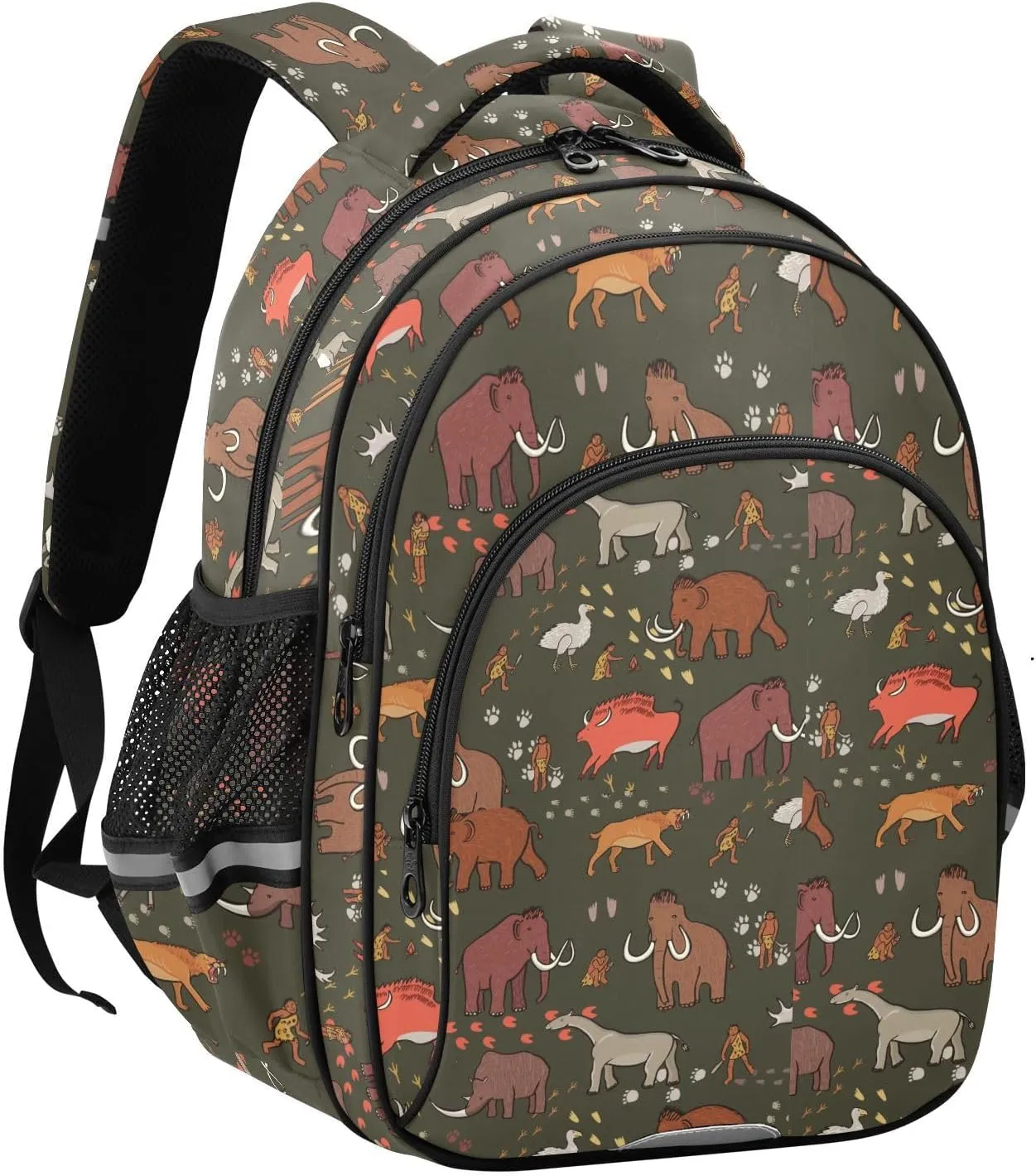 Animal Mammoth Pattern Backpack for Kids Elementary School Bag Girls Boys Bookbag Travel Backpack Daypack