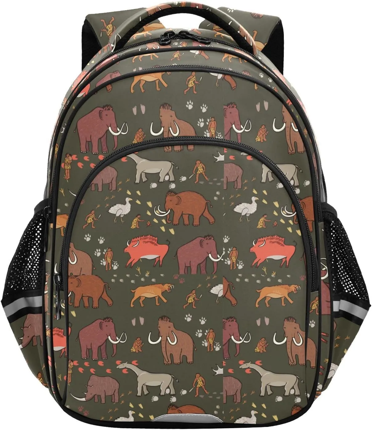 Animal Mammoth Pattern Backpack for Kids Elementary School Bag Girls Boys Bookbag Travel Backpack Daypack