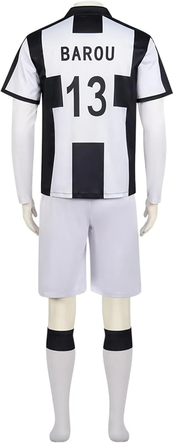 Anime Barou Shouei Cosplay Costume 13 Jersey Black White Sportswear Shorts Uniform Suit for Men Football Party Outfit