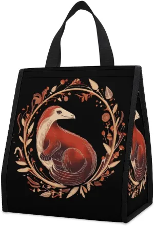 Anteater Print Lunch Bag Foldable Insulated Tote Bags Portable Lunch Box for Work School