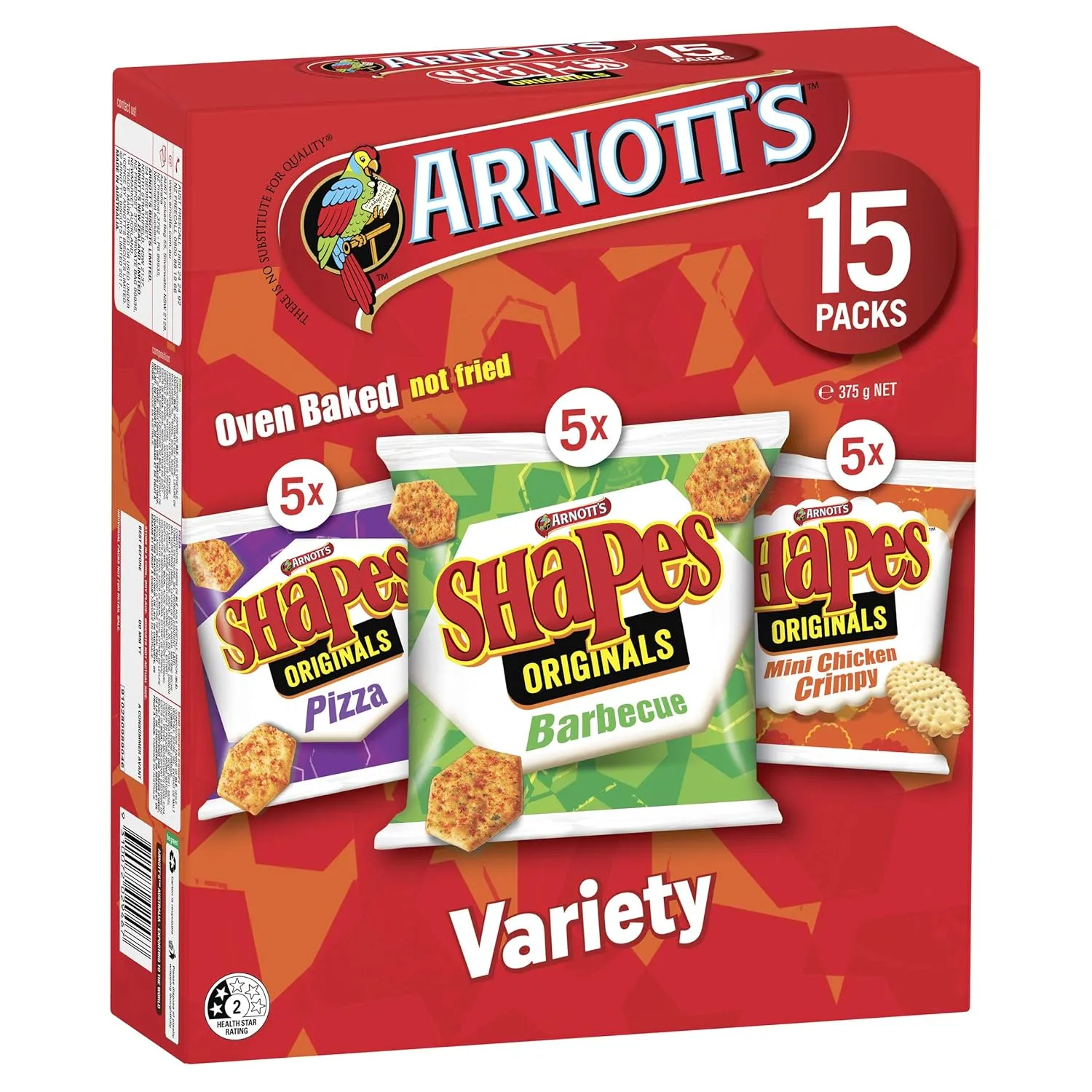 Arnott's Shapes Variety 15 Pack 375g