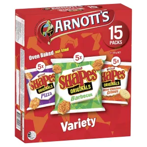 Arnott's Shapes Variety 15 Pack 375g