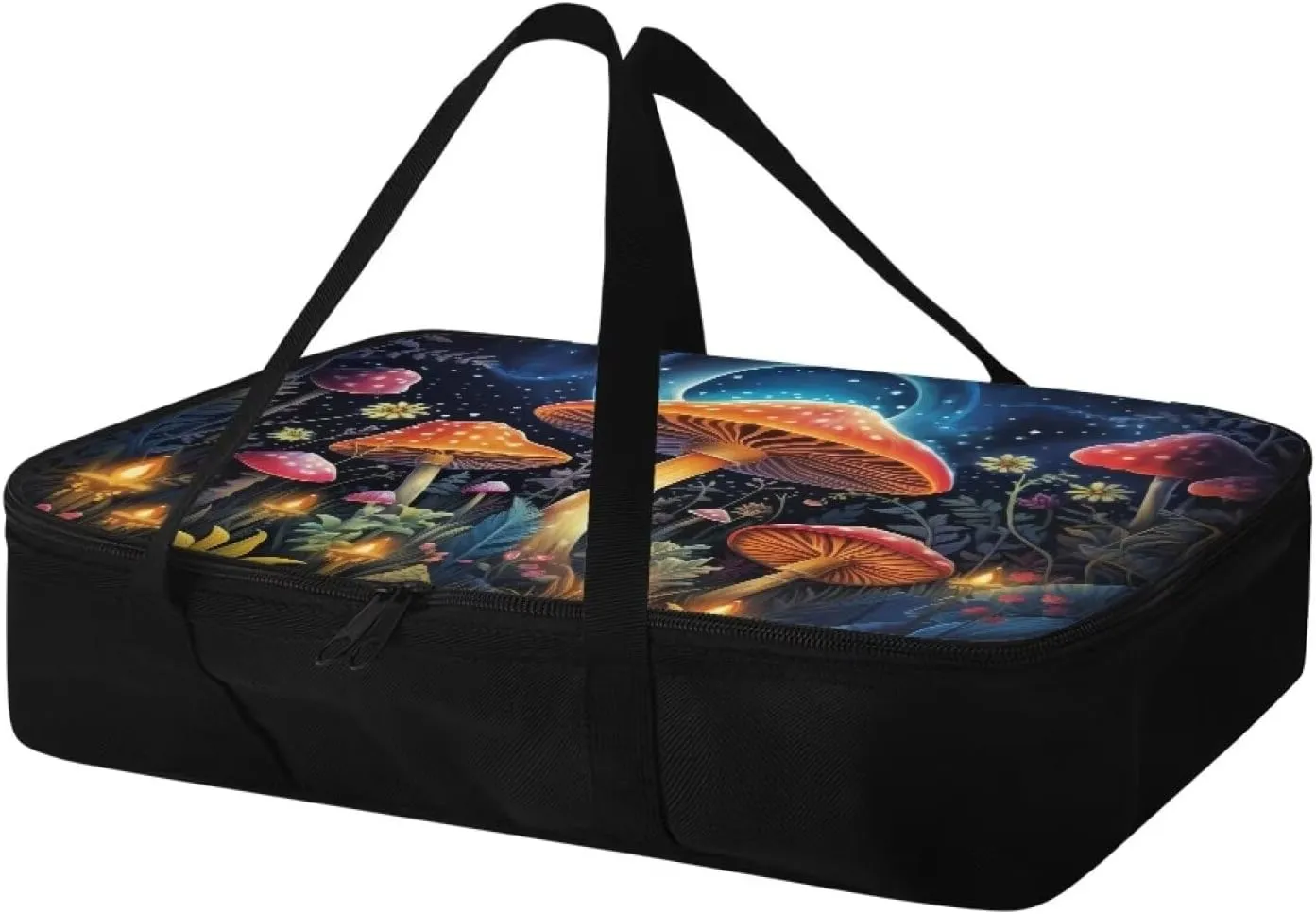 Art Mushroom Insulated Casserole Carriers Portable Food Warmer for Hot or Cold Food Lasagna Holder Tote Casserole Dish Carrying Case for Beach Parties Picnic