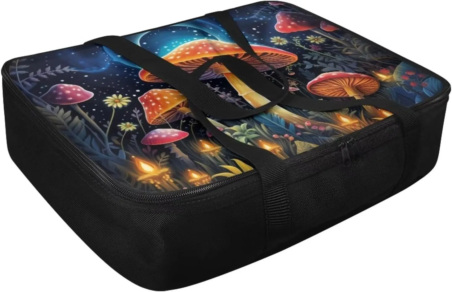 Art Mushroom Insulated Casserole Carriers Portable Food Warmer for Hot or Cold Food Lasagna Holder Tote Casserole Dish Carrying Case for Beach Parties Picnic