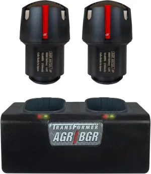 Artisan Power Double Charger and Two Replacement Batteries | Best for Andis PowerGroom AGR  and BGR  Series Clippers | NiMH Rechargeable Battery Pack | 2100 mAh - 27% Higher Than The OEM Batteries