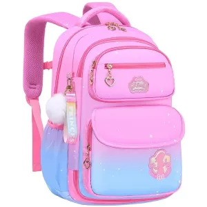 Aursear School Bag Backpacks for Girls, Elementary Shoulder School Bookbag for Kids,Pink