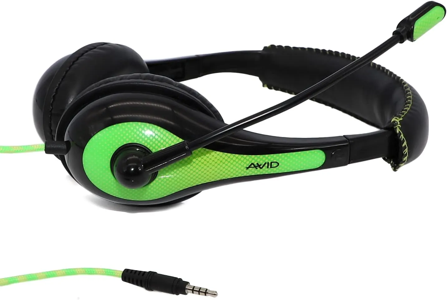 Avid AE-36 Green On-Ear Stereo Headphones with Boom Microphone (10-Pack)