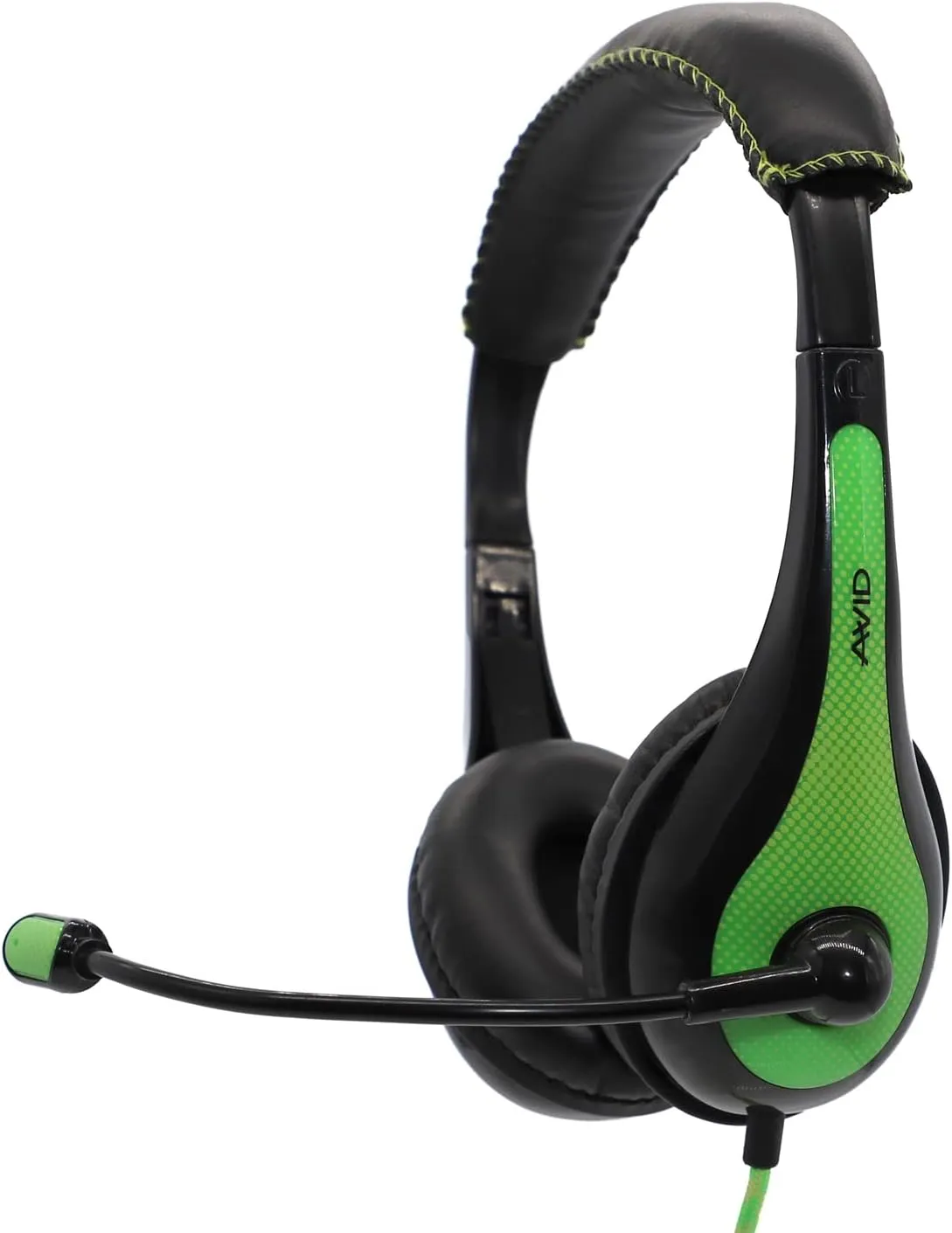 Avid AE-36 Green On-Ear Stereo Headphones with Boom Microphone (10-Pack)