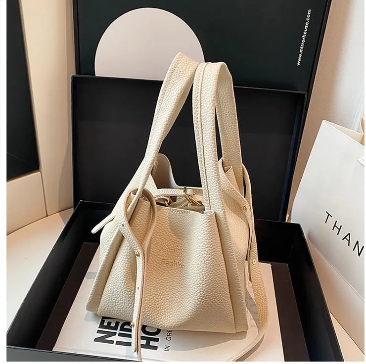Axcone Vintage Bucket shaped Handbag - Large Capacity Casual Commuter Handbag with One Shoulder and Diagonal Span