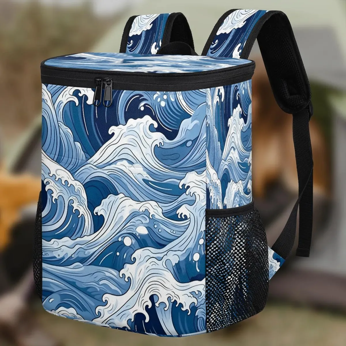Backpack Cooler Seawater Theme Cooler Backpack Insulated Leak Proof Soft Cooler Bag for Men Women Lunch Backpack for Camping Picnic Hiking Beach Travel