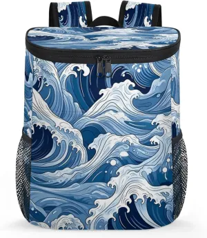 Backpack Cooler Seawater Theme Cooler Backpack Insulated Leak Proof Soft Cooler Bag for Men Women Lunch Backpack for Camping Picnic Hiking Beach Travel