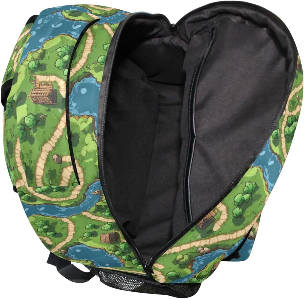 Backpack for Men Women Fashion Business Work Bag with Chest Strap for Travel Trip Game Map