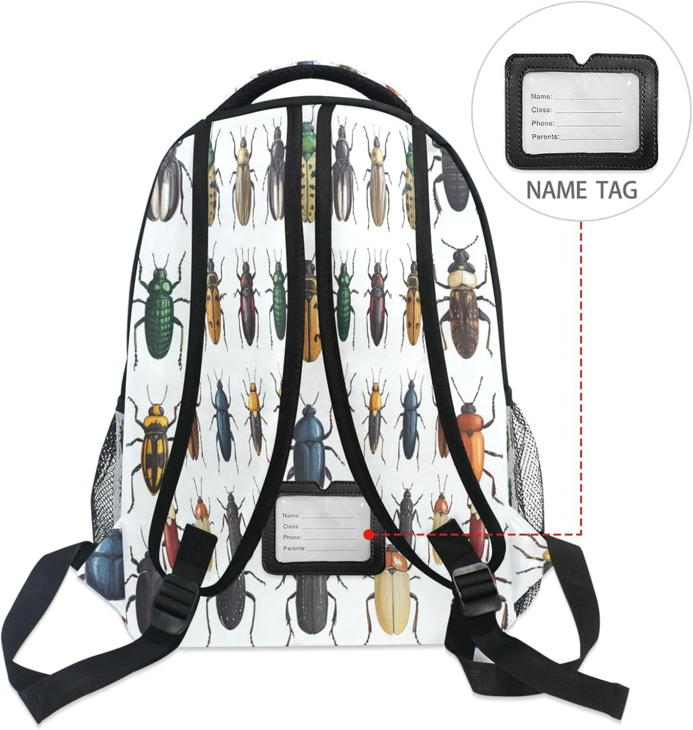 Backpack for Women Men Fashion School Bag with Chest Strap for Travel Trip Art Hylobatidae White