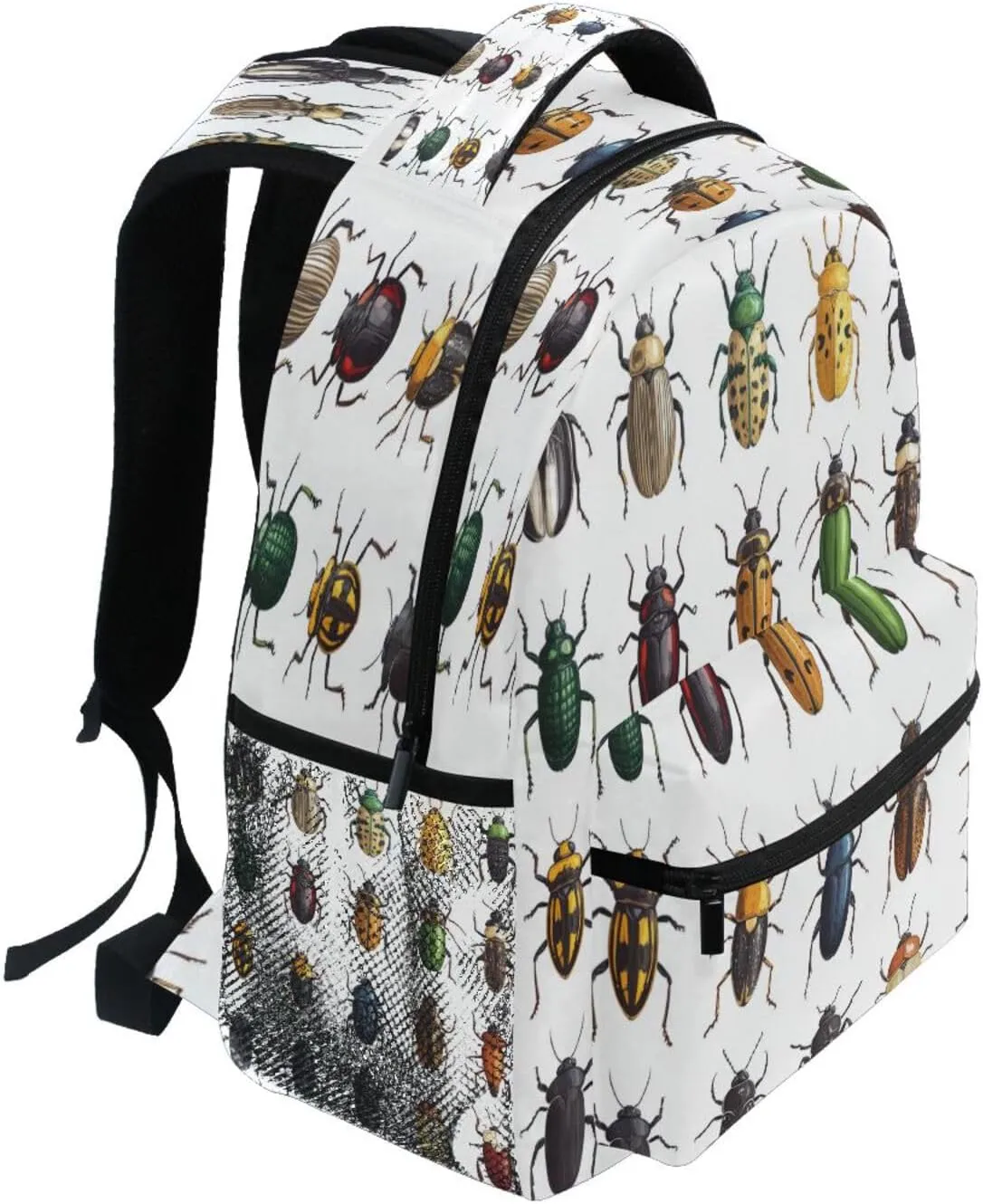 Backpack for Women Men Fashion School Bag with Chest Strap for Travel Trip Art Hylobatidae White