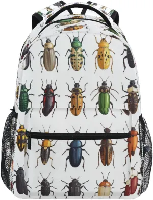 Backpack for Women Men Fashion School Bag with Chest Strap for Travel Trip Art Hylobatidae White