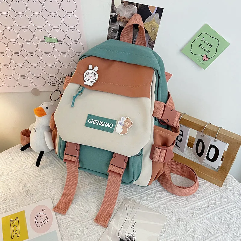 Backpack Korean Style Student Multi-pocket Fashion Backpack Junior High School Student College Schoolbag