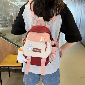 Backpack Korean Style Student Multi-pocket Fashion Backpack Junior High School Student College Schoolbag