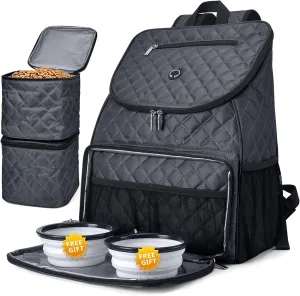 BAGLHER 丨Dog Travel Bag,Airline Approved Pet Supplies Backpack, Dog Travel Backpack with 2 Silicone Collapsible Bowls and 2 Food Baskets.