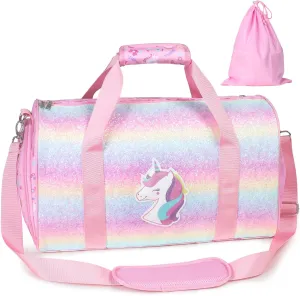 Bagseri Dance Bag for Girls - Ballet Duffle With Shoes Compartment for Kids Above 6yr, Overnight Travel Sleepover Bag With Dry Wet Separation Pockets