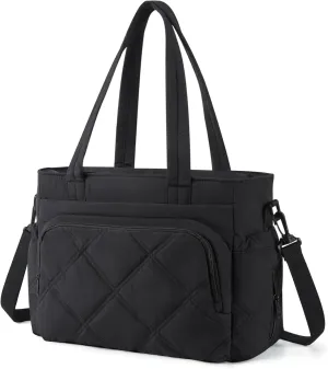 BAGSMART Lunch Bag Women Large Lunch Box Insulated Tote Bag with Multi-Pockets Quilted Puffy Tote for Work, Outdoors