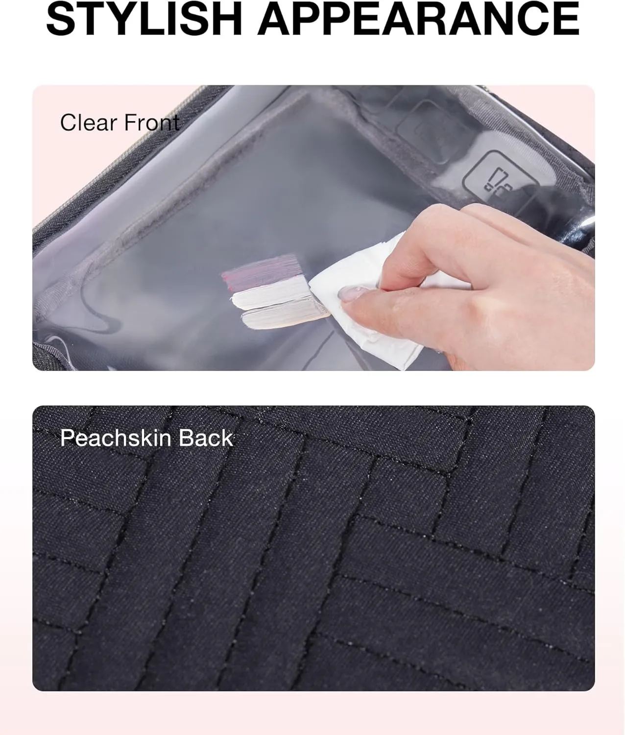 BAGSMART TSA Approved Toiletry Bag, 3 Pack Clear Makeup Cosmetic Bag Organizer, Quart Size Travel Bag for Toiletries, Carry-on Travel Accessories Essentials - Black